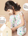 Smocked Jumpsuit - Flamingo Forest