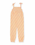 Smocked Jumpsuit - Indian Flora White