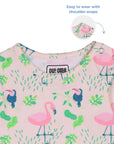 Romper with Footsie - Flamingo Forest