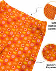 Girl Leggings - Indian Flora Orange