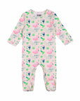 Romper with Footsie - Flamingo Forest