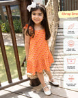 Strap Dress - Indian Flora Orange