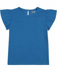 Flutter Sleeve Top - Deep Water Blue
